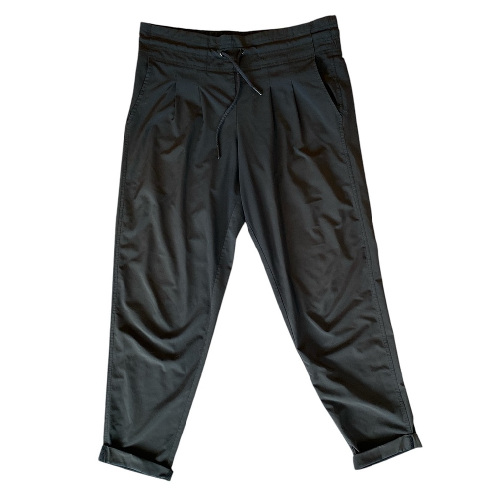 Prana Drawstring Stretch Waist Pleated Pants Cuffed Ankles, Women’s S